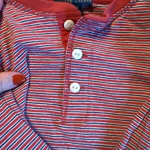 Polo by Ralph Lauren Kids Red Striped Button Down Henley